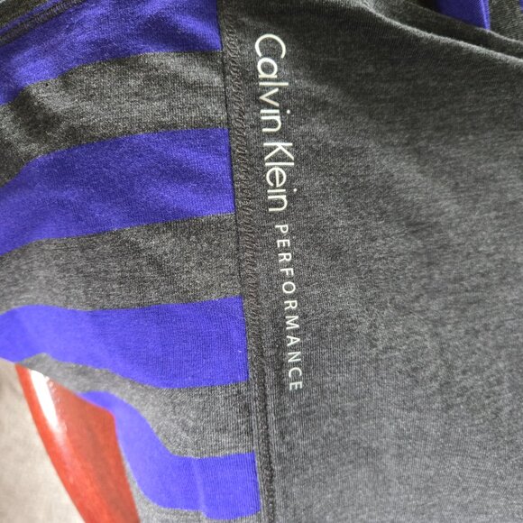 CALVIN KLEIN Purple & Gray Striped Long Sleeve Top 3X - Picture 4 of 5